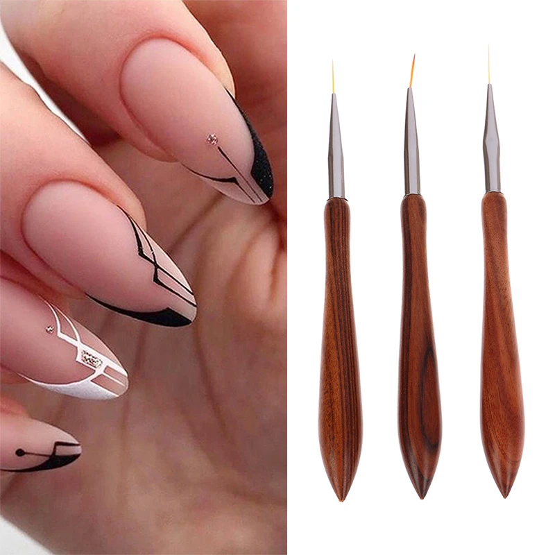 

1PC Wooden Handle Nail Brush For Manicure Acrylic UV Gel Extension Pen Nail Polish Painting Drawing Liner Brush Nail Art DIY