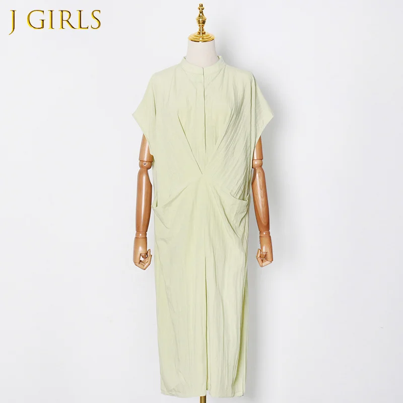 

Casual Dresses For Female V Neck Short Sleeve Oversized Ruched Pure Color Women's Dress Fashion Streetwear New