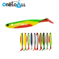 onetoall 5 pcs 90mm 7 5g plastic paddle tail handmade soft lure worm bait swim shad silicone rubber artificial fishing swimbait