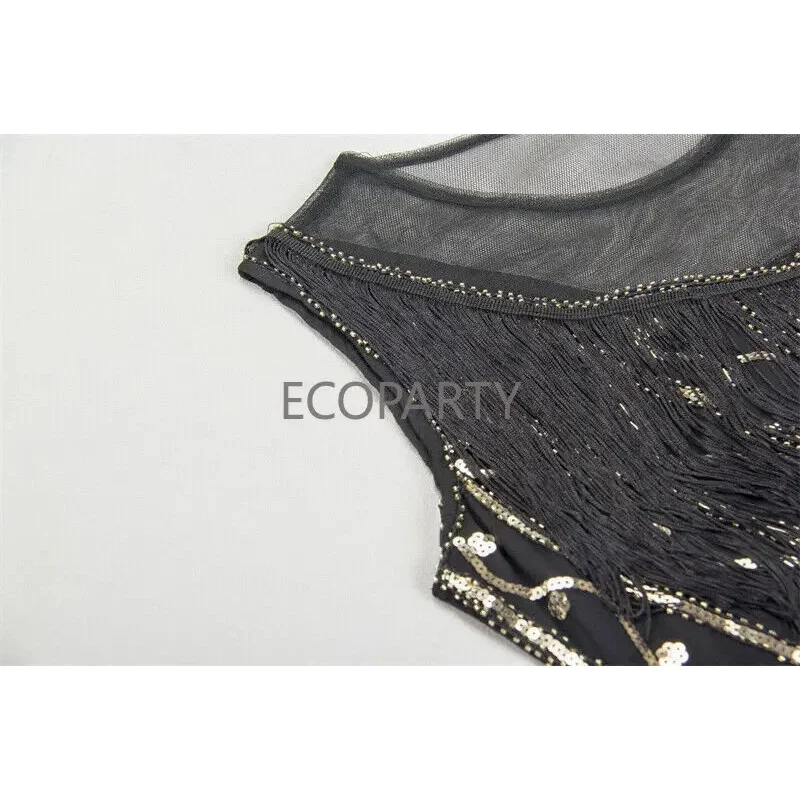 Винтажное вечернее платье 1920-х годов Великий Гэтсби с круглым вырезом без