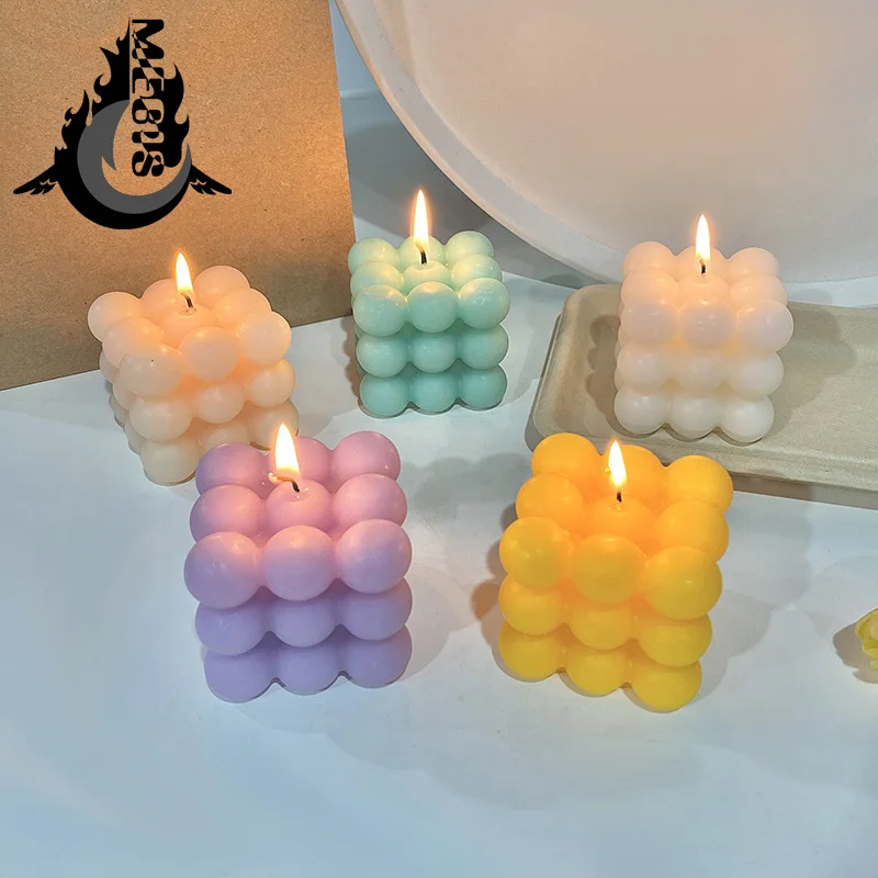 

Colorful Small Bubble Cube CandleSoy Wax Aromatherapy Relaxing Scented Candles Birthday Gift Various Fragrances High Style Fest
