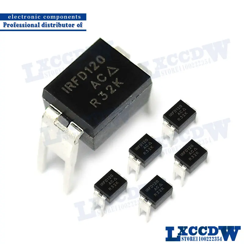 Новинка, оригинальный IRFD120 DIP4 IRFD120PBF DIP-4 IRF120 DIP, 5 шт.