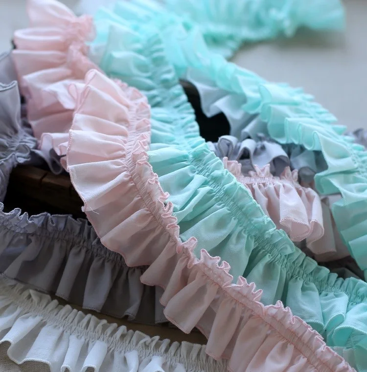 

2 метра/лот 6,5 см хлопчатобумажная ткань с шифрованием плиссированная кружевная отделка Аксессуары постельное белье/занавеска/Подушка/ткань для детской одежды X225