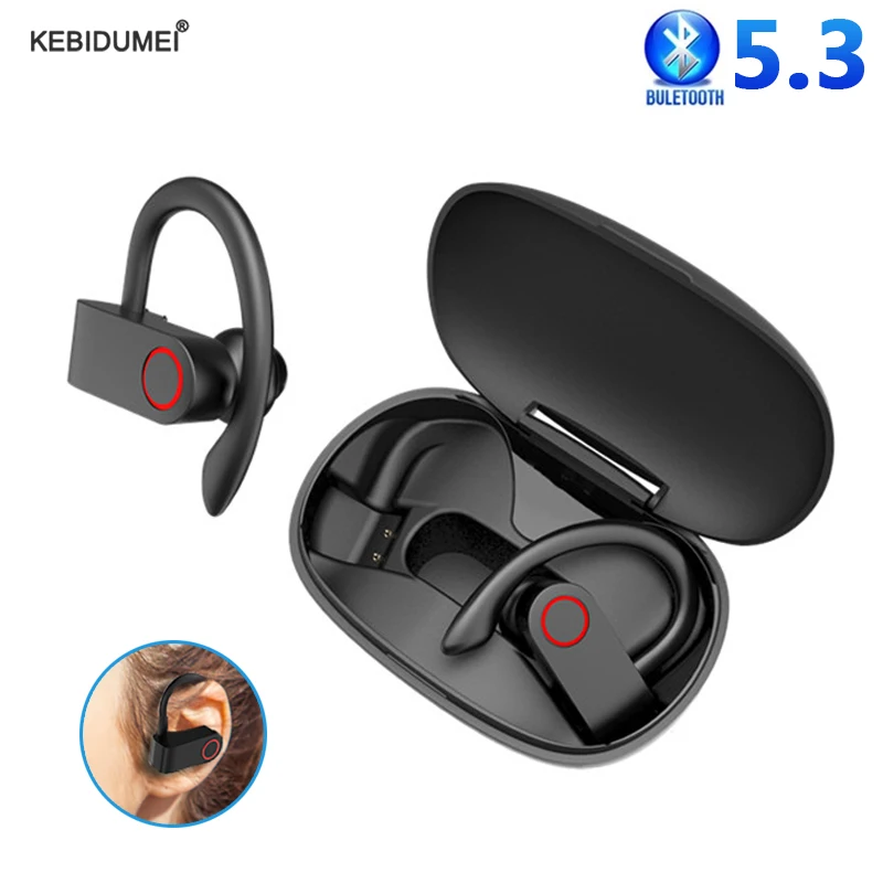 

TWS 5.3 Bluetooth Earbuds Bass True Wireless HiFi Stereo Earphones Sports Headphones Ear Hook Headset IPX5 Waterproof for iPhone
