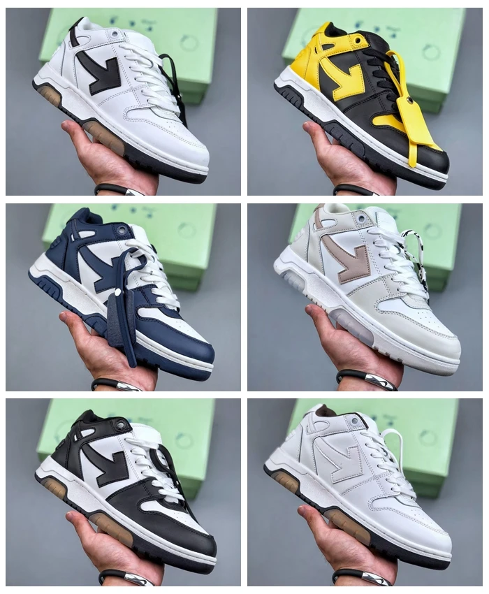 

Original New Brand OW Women Mixed Color Lace Up Outdoor Sneakers Cozy Flat Casual Shoes Men Black White Walking Skateboard Shoes