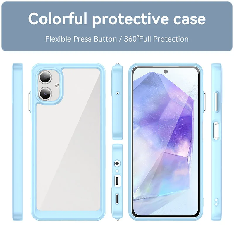 Модный прозрачный акриловый чехол из ПММА для Samsung Galaxy A06 A05 A05S цветной Мягкий