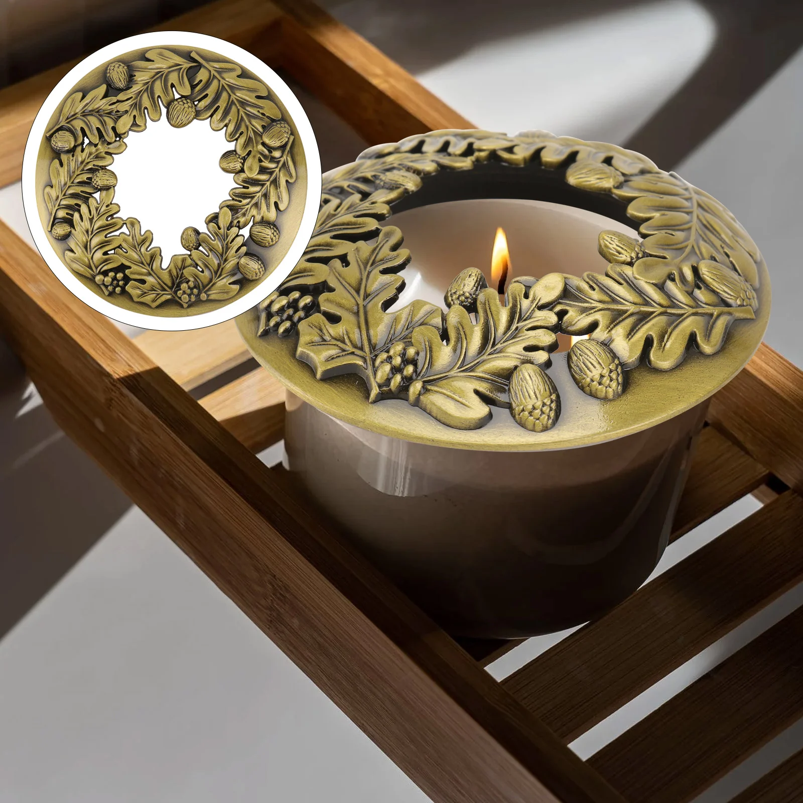 

Topper Jar Cover Lid Shadescented Metal Accessories Shades Hollow Toppers Decorativecup Accessory Sleeves Candleholders Lids