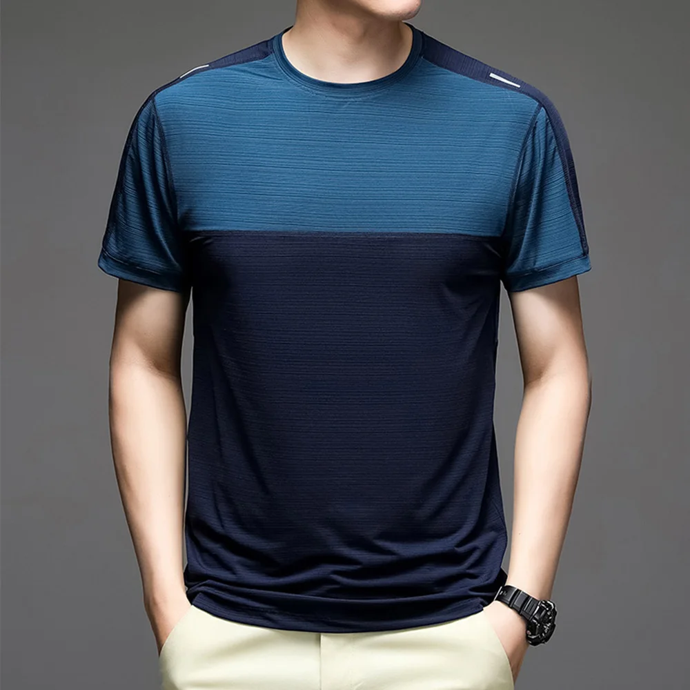 

Summer New Outdoor Ice Silk Short-sleeved T-shirt Men's Running Fitness Sports Quick Drying T-shirt