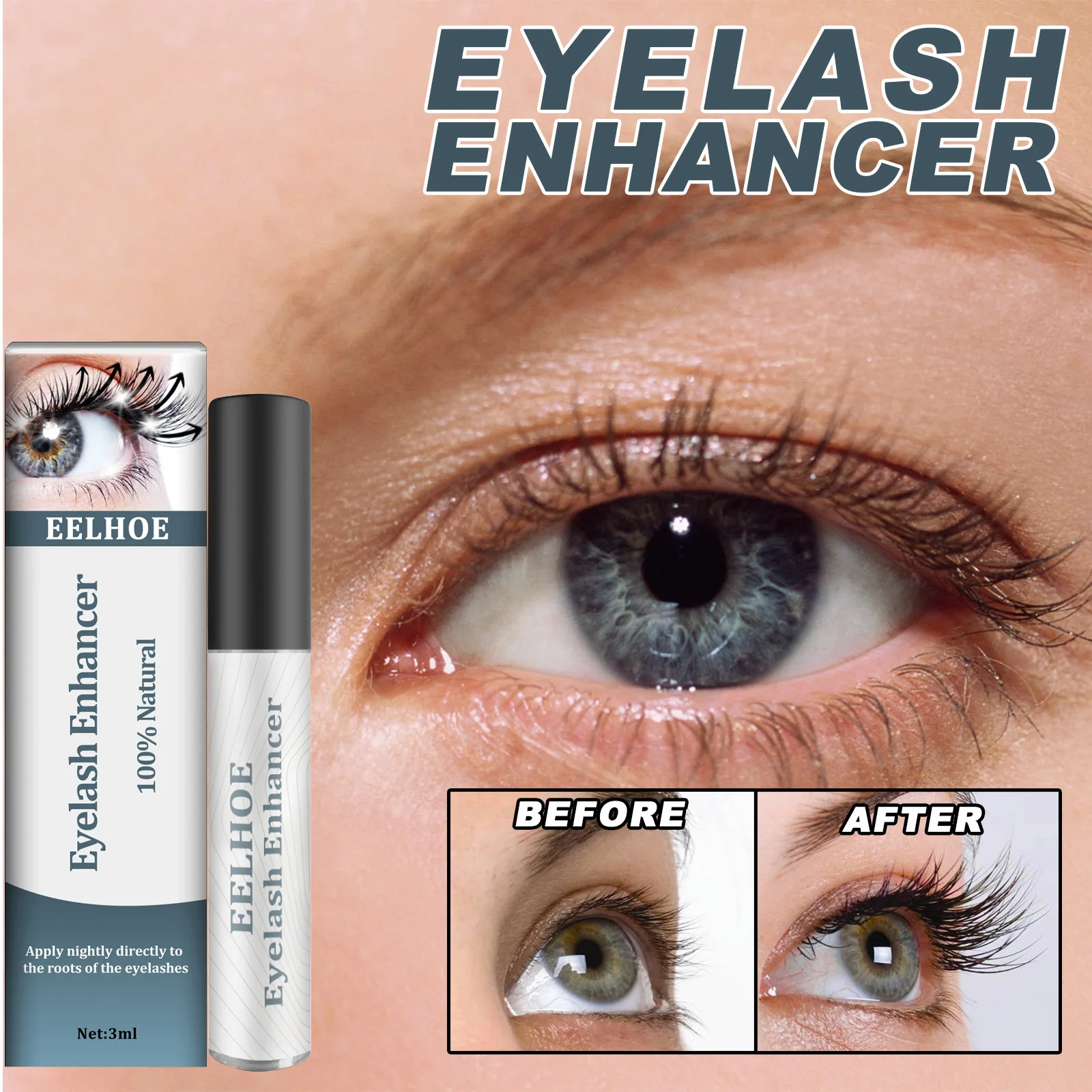 

Eyelash Growth Enhancer Natural Medicine Treatments Lash Eye Lashes Serum Mascara Eyelash Serum Lengthening Eyebrow Growth 3ML