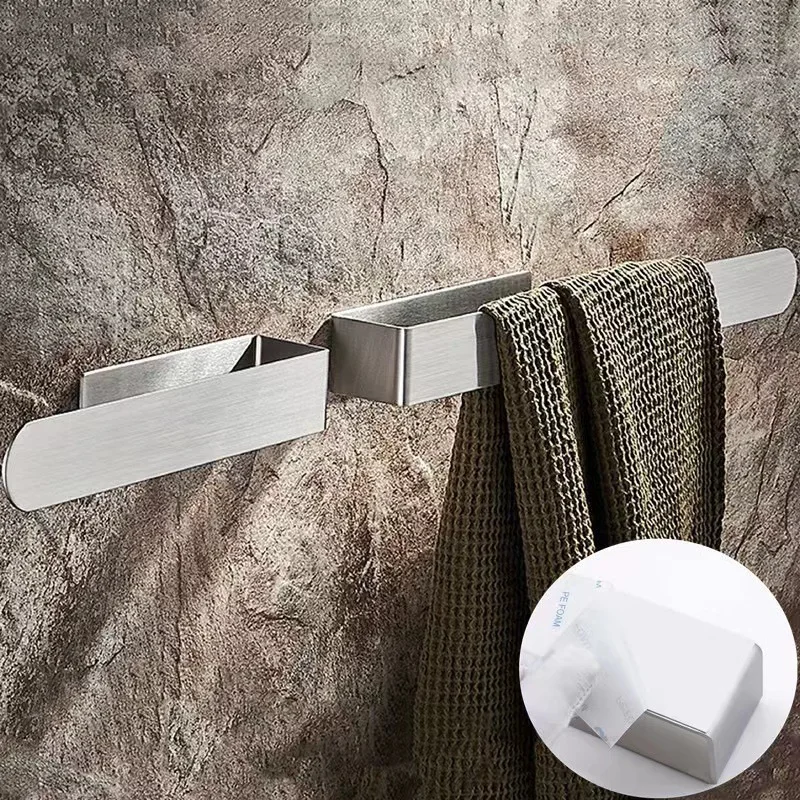 

Hand Towel Ring Self-adhesive Bathroom Kitchen Towel Towel Rack Strip Wall Stainless Steel Matte Black Towel Rack