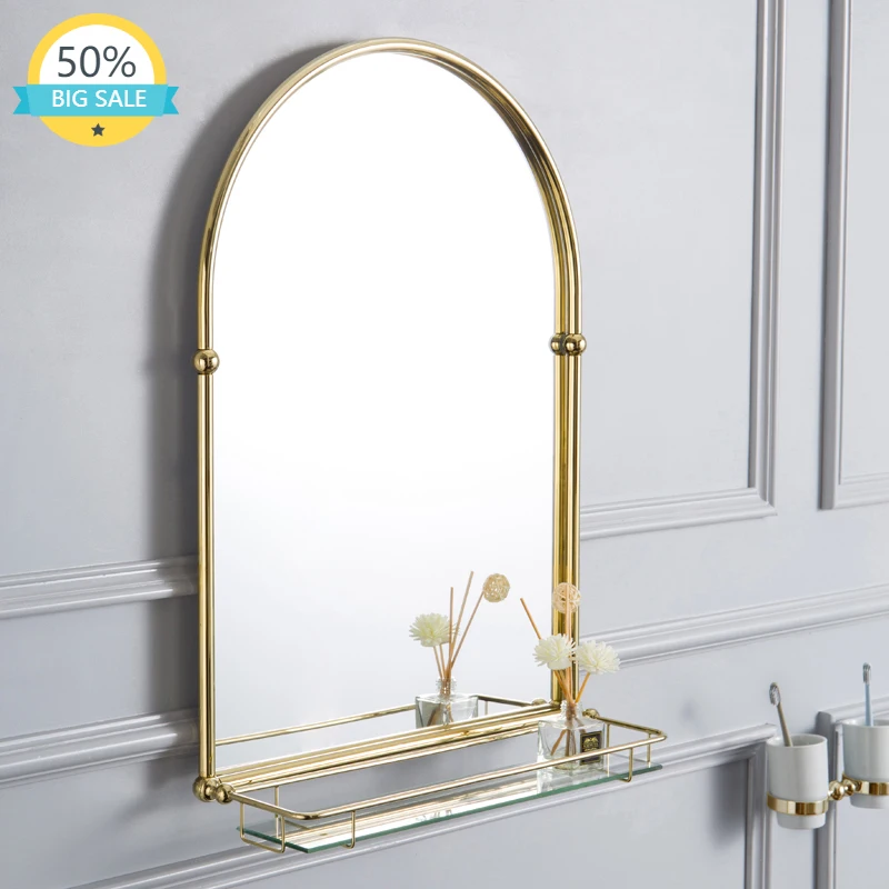 

Decorative Frame Wall Mirror Art Bathroom Aesthetic Korean Makeup Creative Mirrored Dressing Table Miroir Mural Bedroom Decor