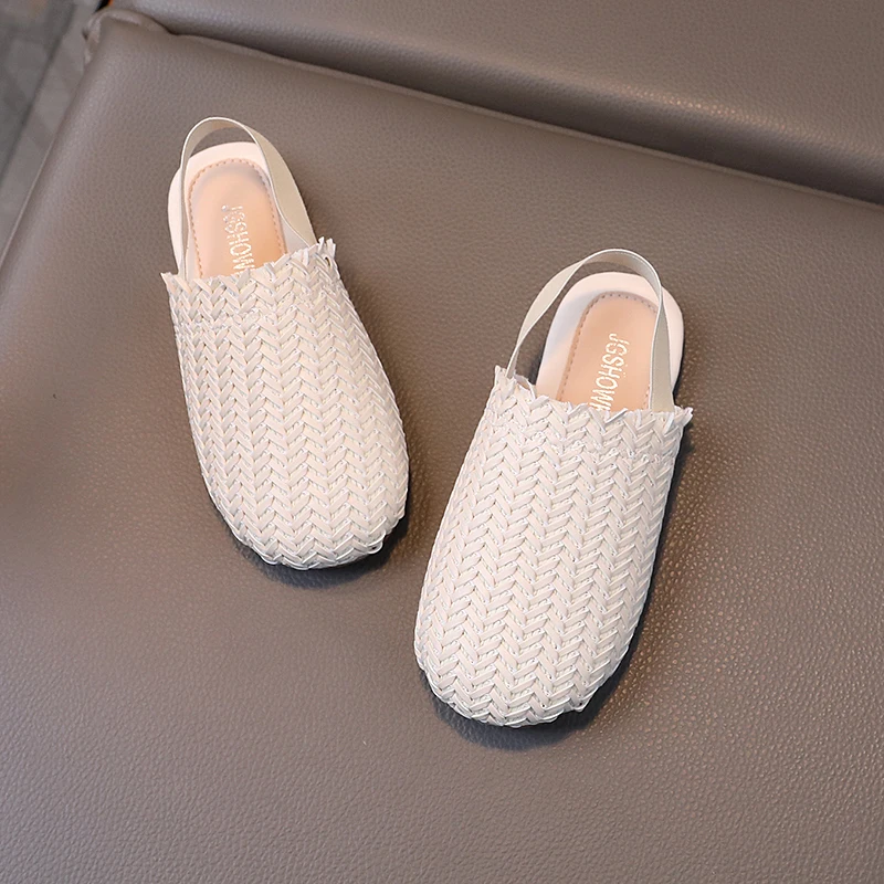 JGSHOWKITO сандалии для девочек 2 в 1 тканые сетчатые тапочки летняя пляжная обувь