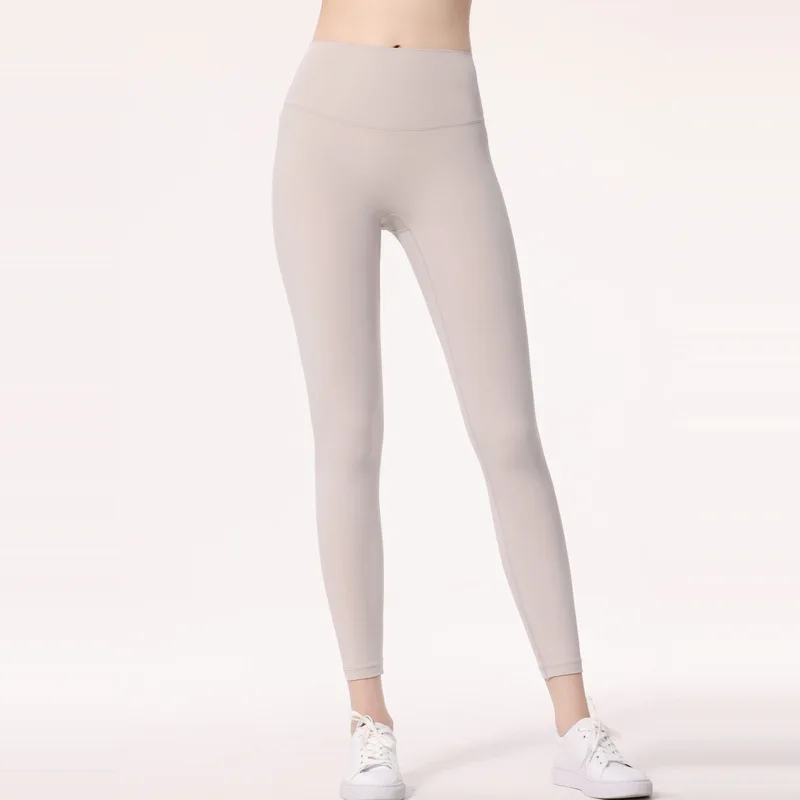 

Штаны для йоги с логотипом для женщин без неловкости двусторонние матовые обнаженные улучшенные женские спортивные штаны с высокой талией для фитнеса