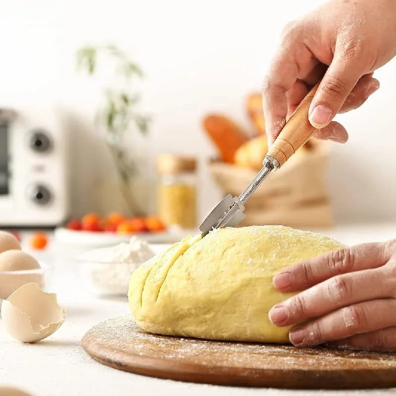 

Wooden Handle Bread Scoring Knife Slashing Tools Baking Pastry Cutter Lame Marking Blade Bread Knife Slicer Cake Bakery Scraper