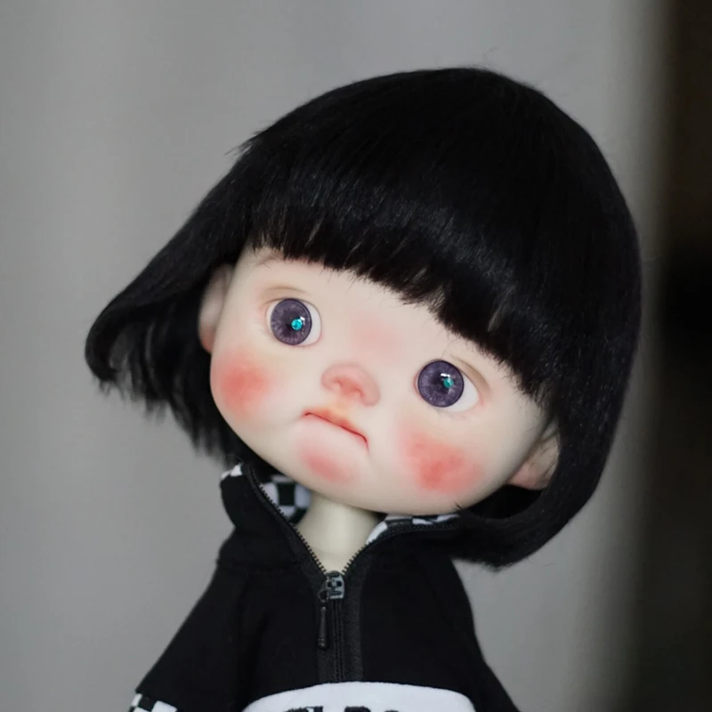 

BJD Blythe Doll Accessories Wigs Imitation Beach Wool Shorts Hair Korean Mushroom Head Cute Bangs Qbaby Blythe Dolls Wigs
