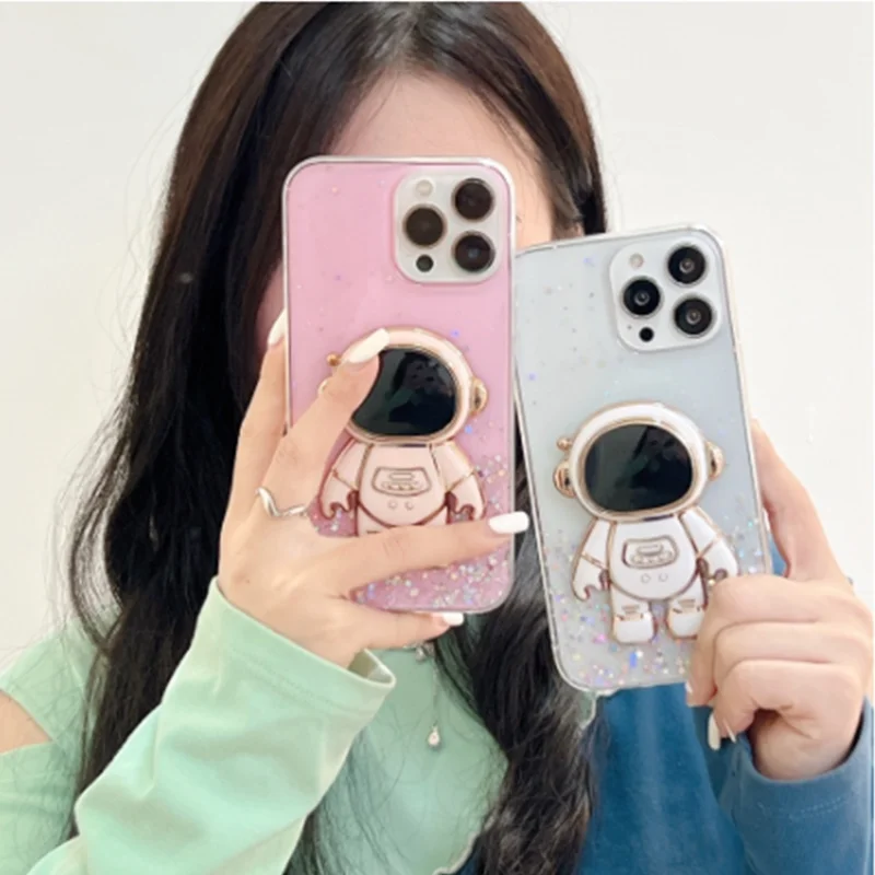 

Casing For Oppo Realme V20 V25 Q5 V13 3 5 6 7 7i 8 8i 9 9i Pro Plus Flash Powder Astronauts To Protect Phone Case Soft Shell