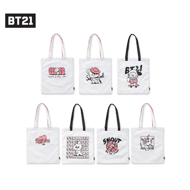 

Line Friends BT21 MUSIC Series Koya Chimmy Tata Cartoon Shopping Bag Cute Anime Large-capacity Shoulder Bag Handbag Kids Gift