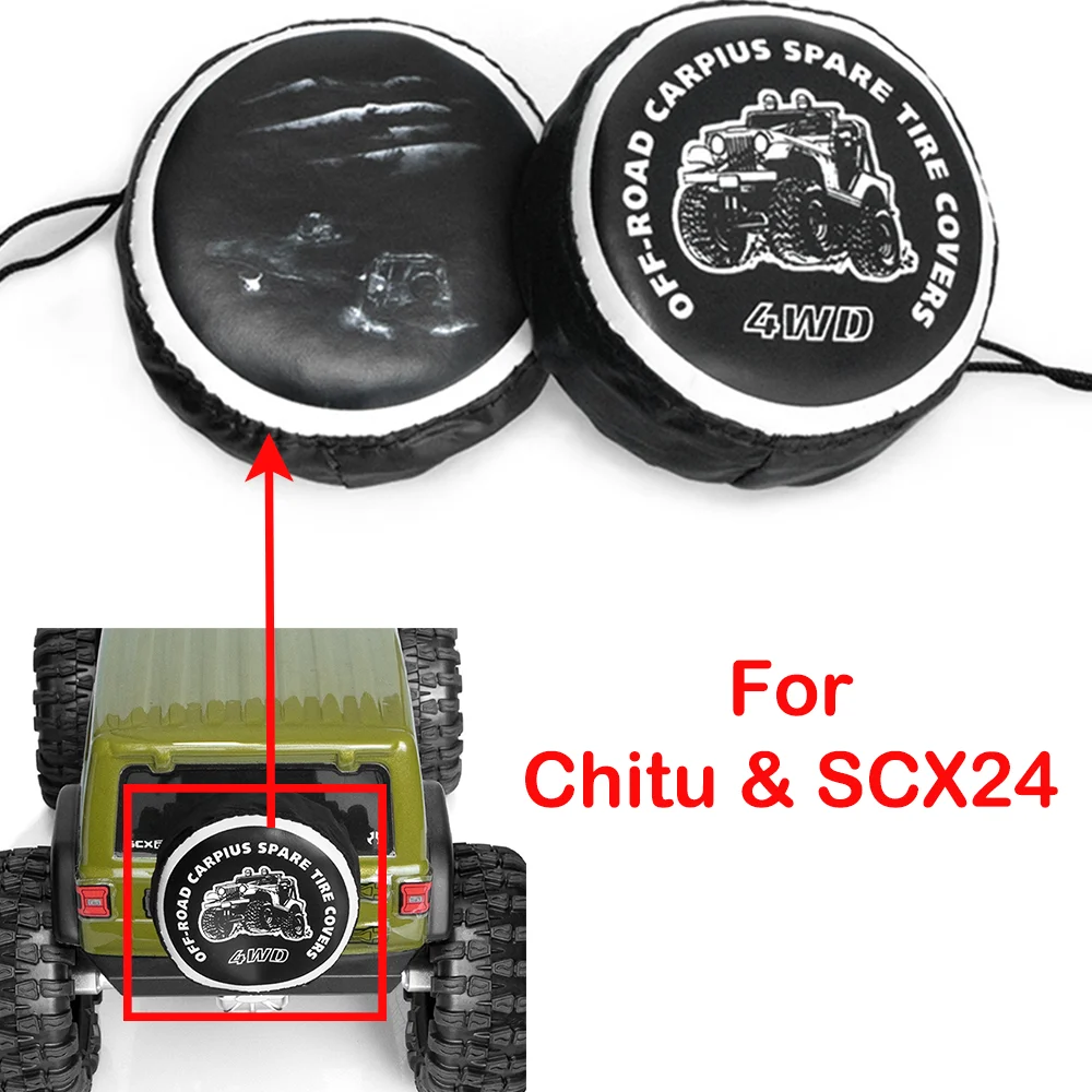 Фото Для Chitu и SCX24: пылезащитный чехол для запасного колеса 1/18 1/24, декоративный аксессуар для имитации запасного колеса.