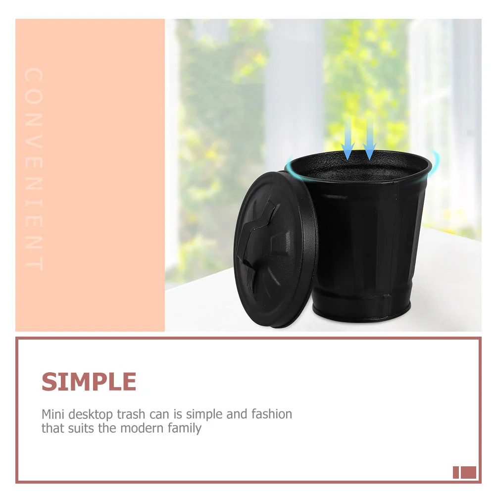 2 шт. мини-мусорный бак маленький оцинкованный с крышкой кашпо для комнатных