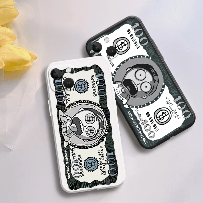 

2022 Cute Dollar Avatar Black/White Phone Case for IPhone 13 12 11 Pro X XR Max New Shockproof Cover for IPhone 8 7 Plus XS Max
