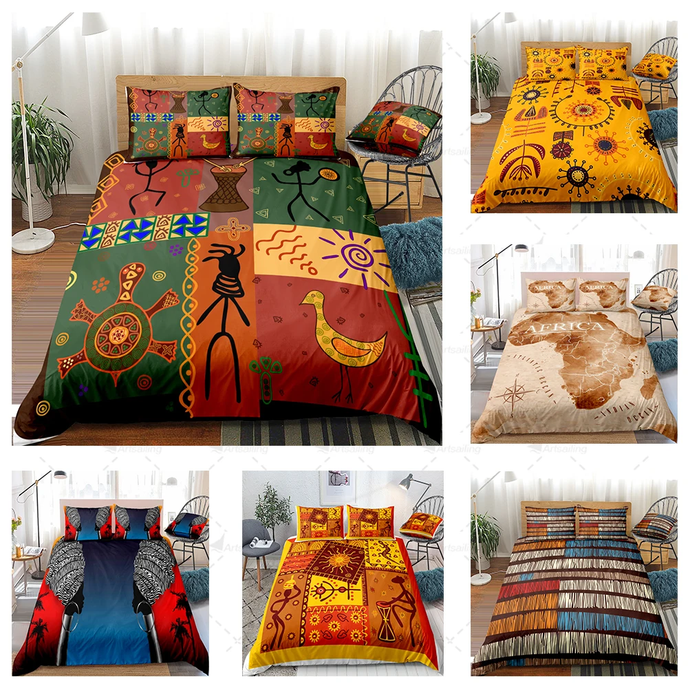 

Luxury Indian Style Yellow Bedding Sets Bohemian Print Comforter Quilt Cover Pillowcase Home Textile Classic 3D Design Custom