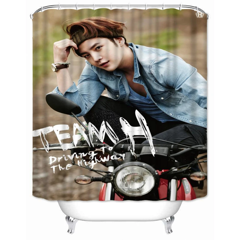 

Водонепроницаемая занавеска для душа с крючками, 180x180 см, 180x200 см