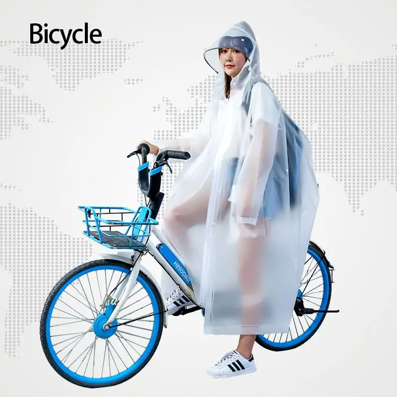 

Модный длинный прозрачный дождевик для мотоциклистов