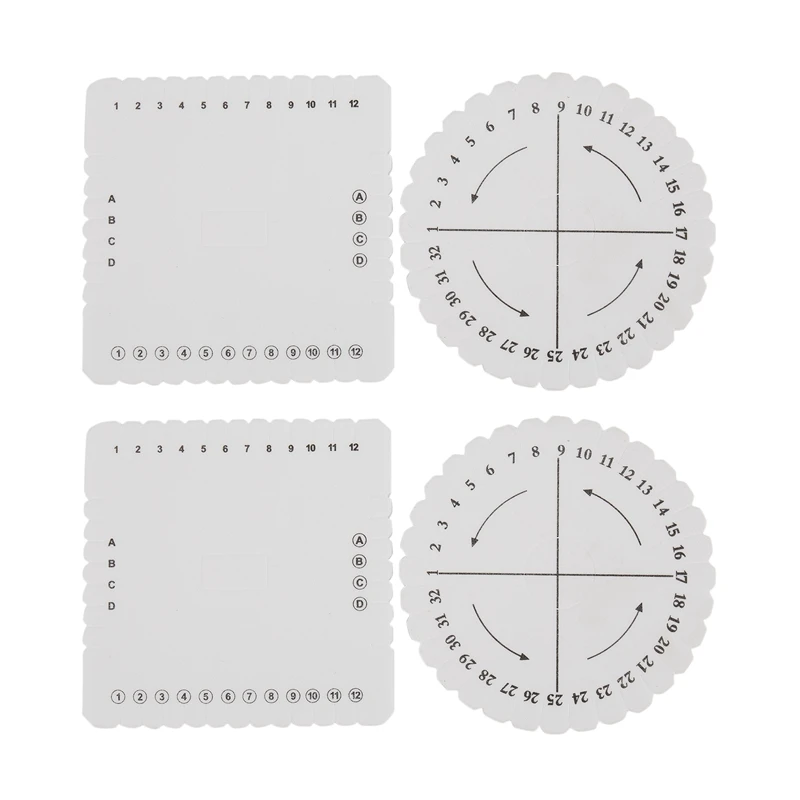 

4 Pcs Round Square Disc Macrame Braided Cord String Bracelet Handmade Weaving Disc Plate DIY Materials Sewing Tools