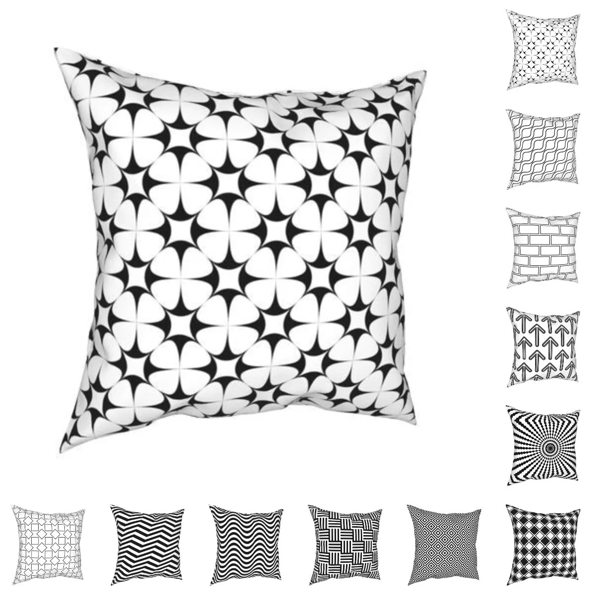 

ROBTM Black And White stripes Style Family Custom Cushion Covers Printing Pillow Case Customized For Sofa DIY Logo Pillowcase