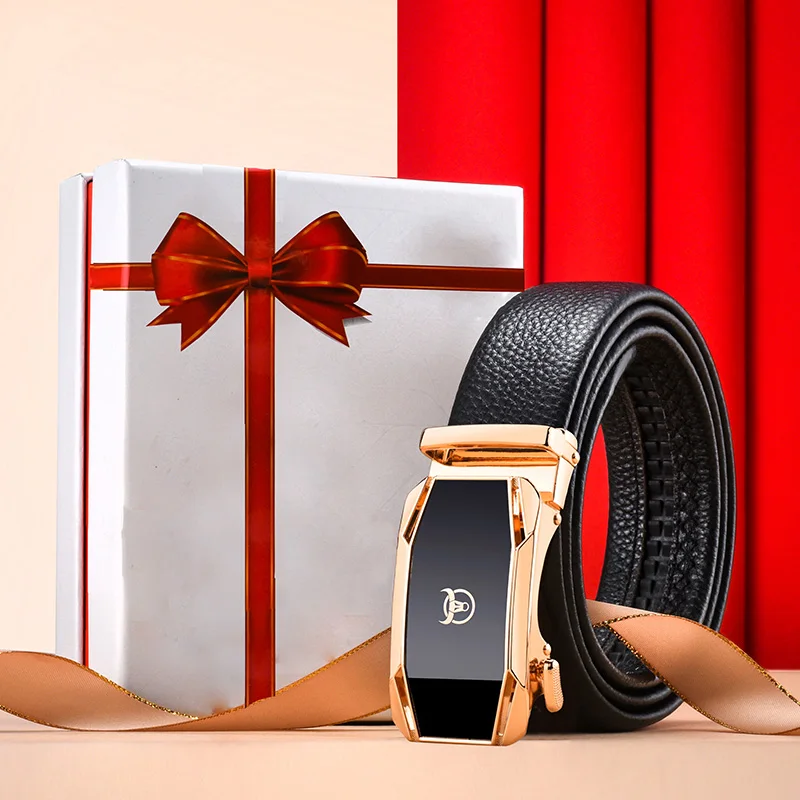Genuine Leather Belt  Dress Belt New Fashion Causal Waistband Alloy Automatic Buckle