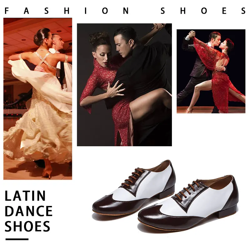 SWDZM Men Genuine Leather dancing shoes boys latin dance shoes for Men party Ballroom dance shoes tango sole sole male Indoor