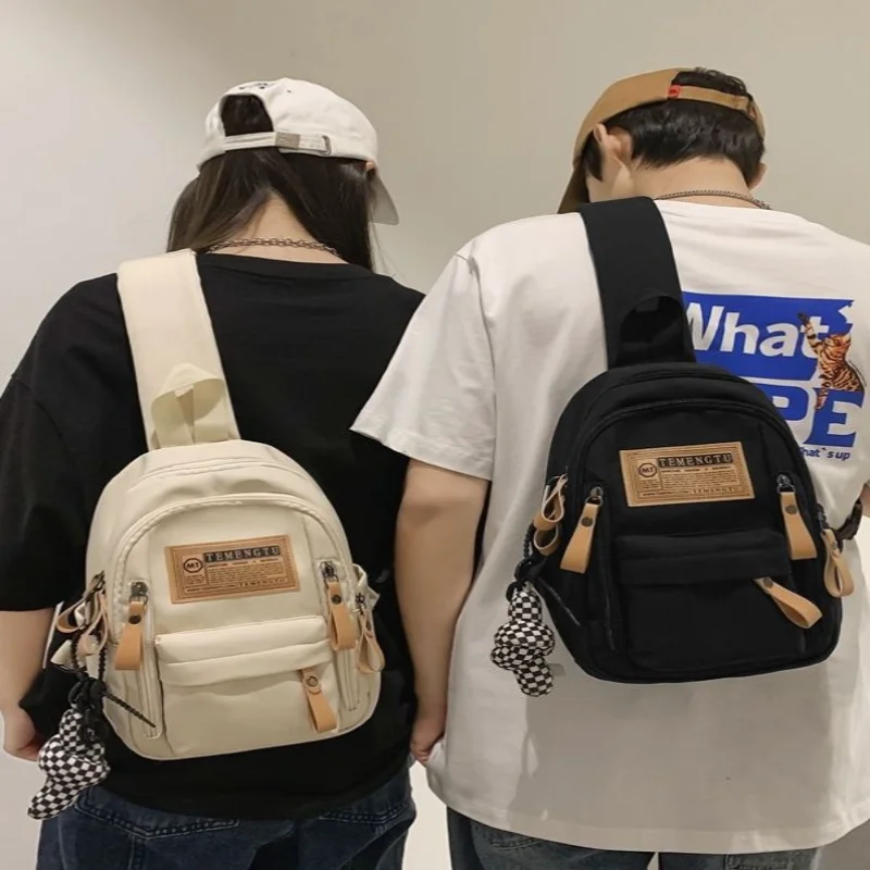 Outdoor leisure small satchel leisure Student activism one shoulder small backpack large capacity cross body bag for men and wom