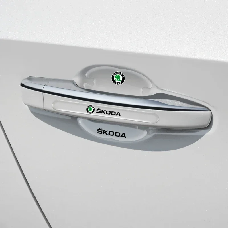 Фото Наклейки для защиты дверных ручек от царапин для автомобилей Skoda Octavia, Superb, Rapid, Kodiaq, Karoq, 2026 года, хит продаж №5