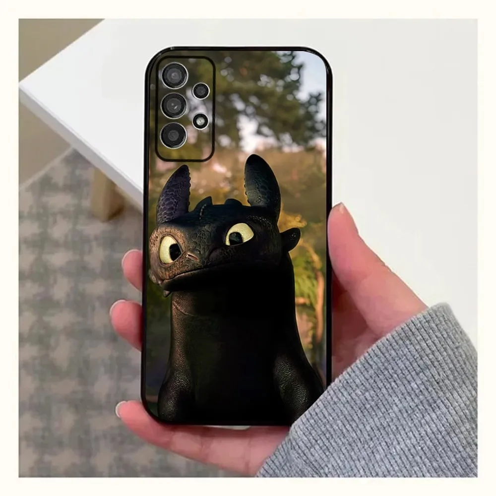 Фото Милый чехол для телефона T-Toothless-S H-HTTYD для Samsung Galaxy A20, A21s, A22, A31, A32, A52, A53, A72, 73, A80, A91 Мягкий черный чехол №2