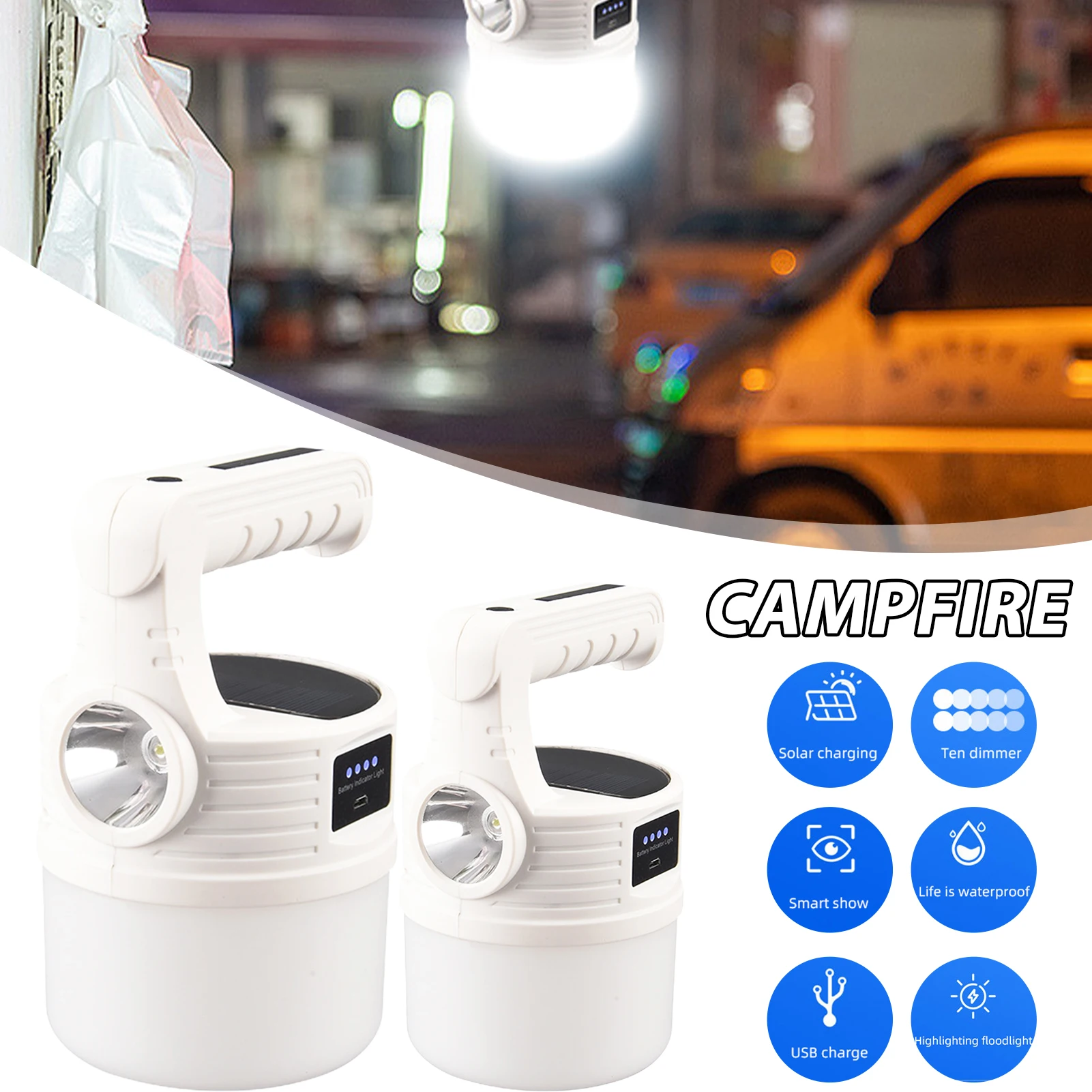 

Hot Solar Camping Light Multipurpose Outdoor Mobile Emergency Charging Lamp for Hiking Fishing Portable Waterproof