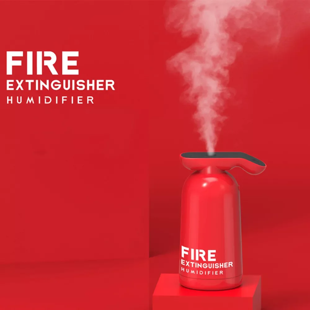 

Fire Extinguisher Air Humidifier USB Mist Maker Fogger 180ML Ultrasonic Cool Water Aroma Diffuser for Home Car Purifier