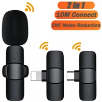 Mini Wireless Lavalier Microphone Portable Audio Video Recording Mic for iPhone Android Live Broadcast Gaming Phone microphone