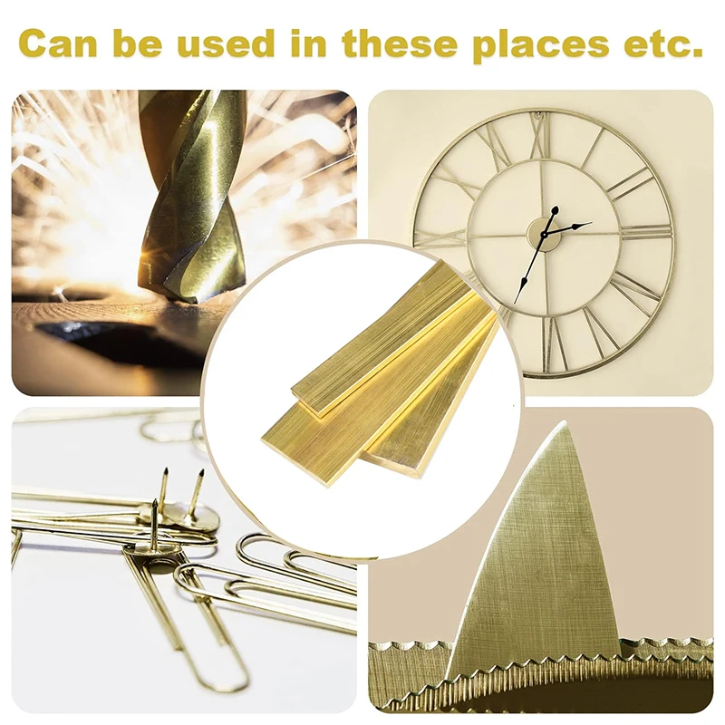 Länge 250 mm, 200 mm, H59, Messing-Flachstab-Plattenstreifen, Dicke 20 mm, 15 mm, 10 mm, 6 mm, 5 mm, 3 mm, reines Kupfer, solide Metallplattenmaterial – Detail 3