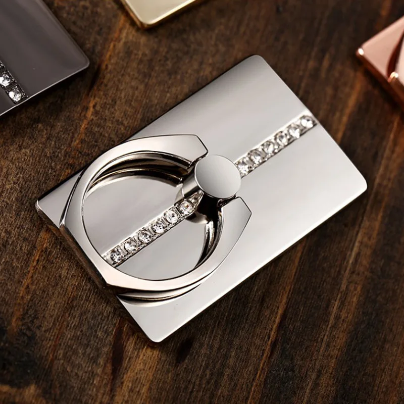 Luxury Square Finger Ring Mobile Phone Stand Car Holder For IPhone Socket Smart Phone Grip Car Mount Stand For Samsung Xiaomi