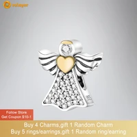 volayer 925 sterling silver beads angel charm fit original pandora bracelets for women jewelry making gift