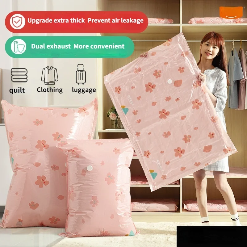 

6 шт. утолщенные вакуумные пакеты для хранения тканевых сжатых мешков с ручным насосом многоразовые одеяла одежды одеяла органайзер для пут...