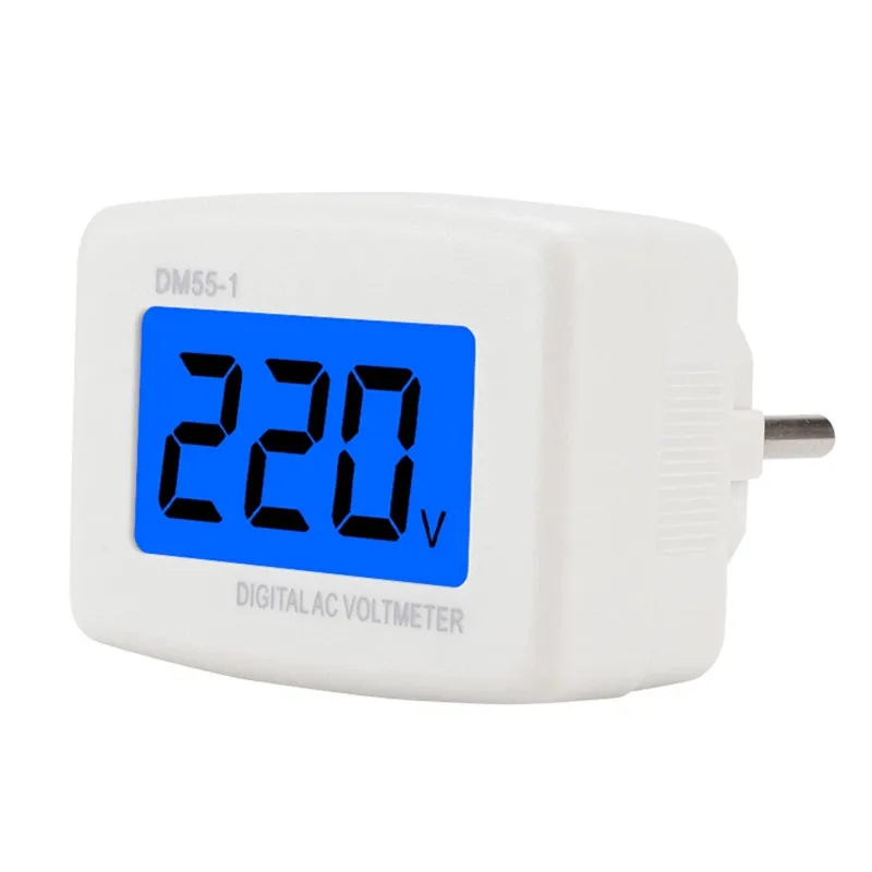 AC110V 220V DM55-1 Мини-вольтметр EU US Plug Вольтметр Розетка Тестер напряжения ЖК-дисплей