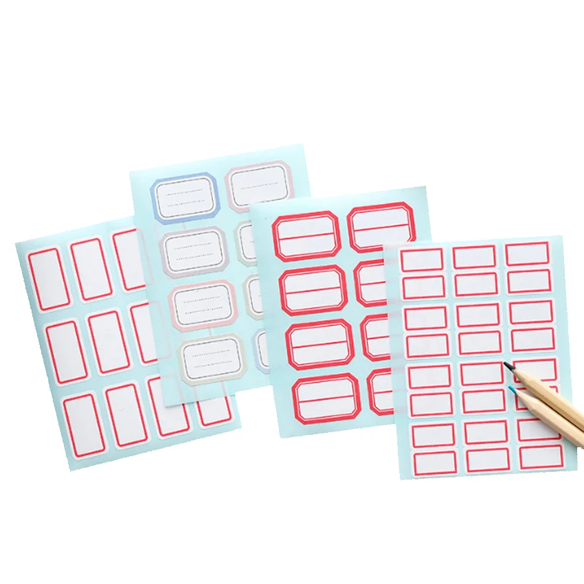 

1pack/lot White Self Adhesive Stickers Name Label Stickers Student School Office Supply 4 selection