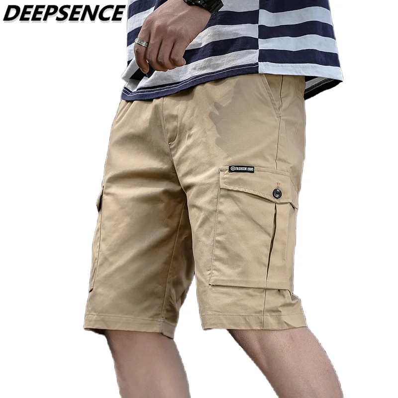 

2022 Shorts for Men Summer Casual Fashion Simple Solid Streetwear Knee Length Pants Cotton Loose Cargo Shorts Mens Clothing
