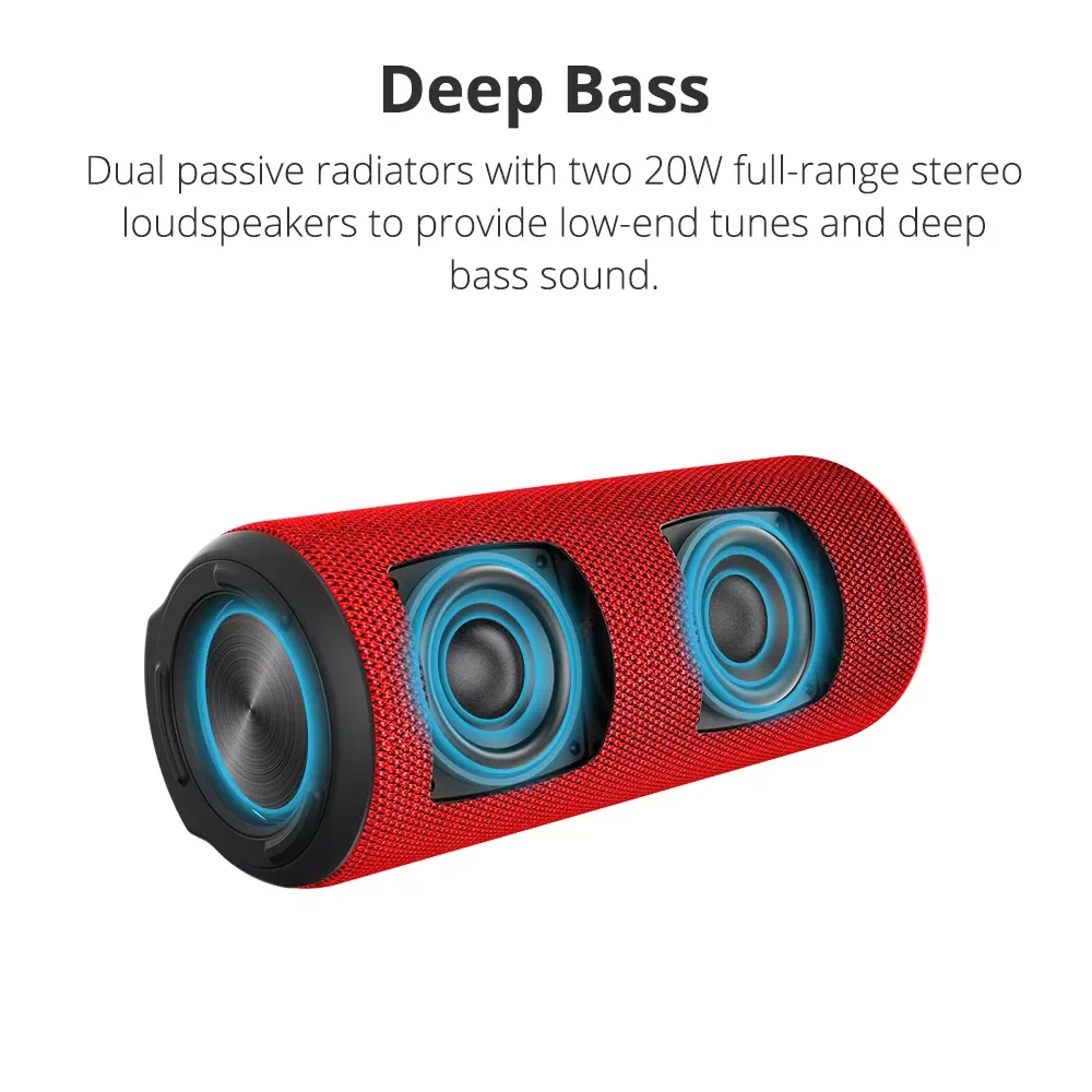 

2023 TG227 Portable Outdoor Speaker Waterproof Wireless Bass Subwoof Column Boombox Support TF Card FM Radio With LED Light PK T