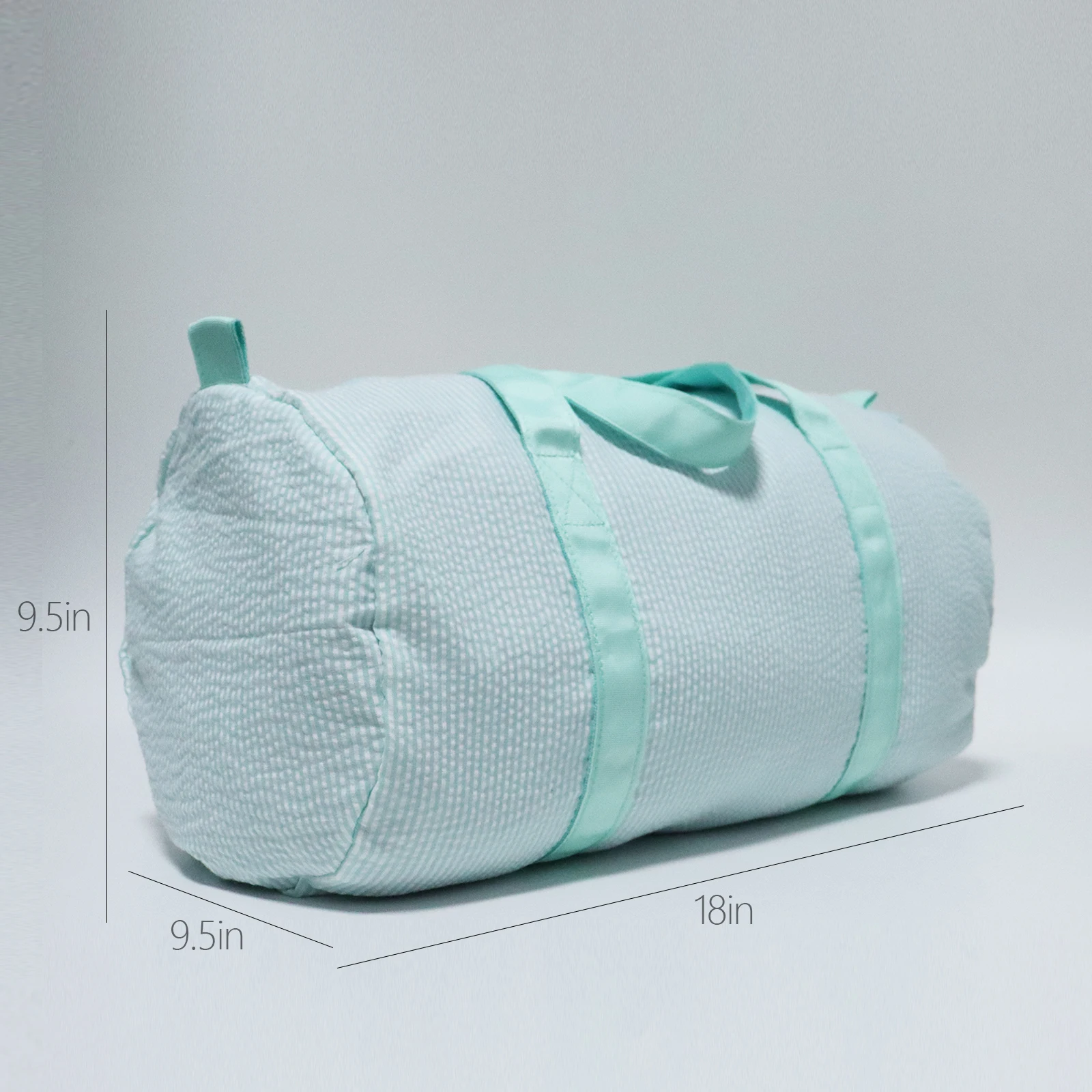New Green Seersucker Duffle Bags Toddler Soft Preschooler Seersucker Traveling Bags For Vacation Children Weekend Bag Domil103