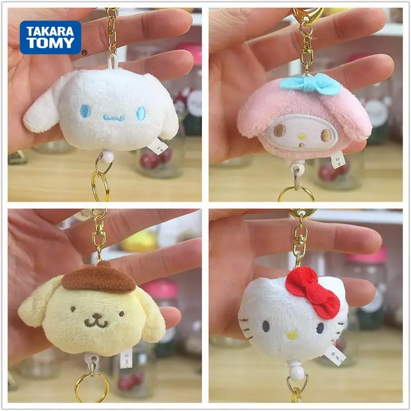 

Takara Tomy Doll Retractable Car Keychain Pom Pom Purin Cartoon Cute Melody Cinnamoroll Babycinnamoroll Plush Doll Ornaments