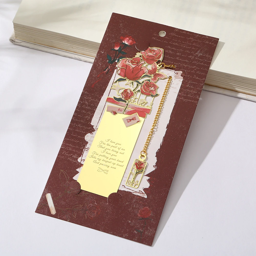 

Металлические закладки с розами