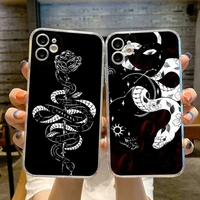 for iphone 13 snake phone case transparent for iphone 13 12 11 pro max mini x xr xs 7 8 6s plus 11pro phone full coverage covers