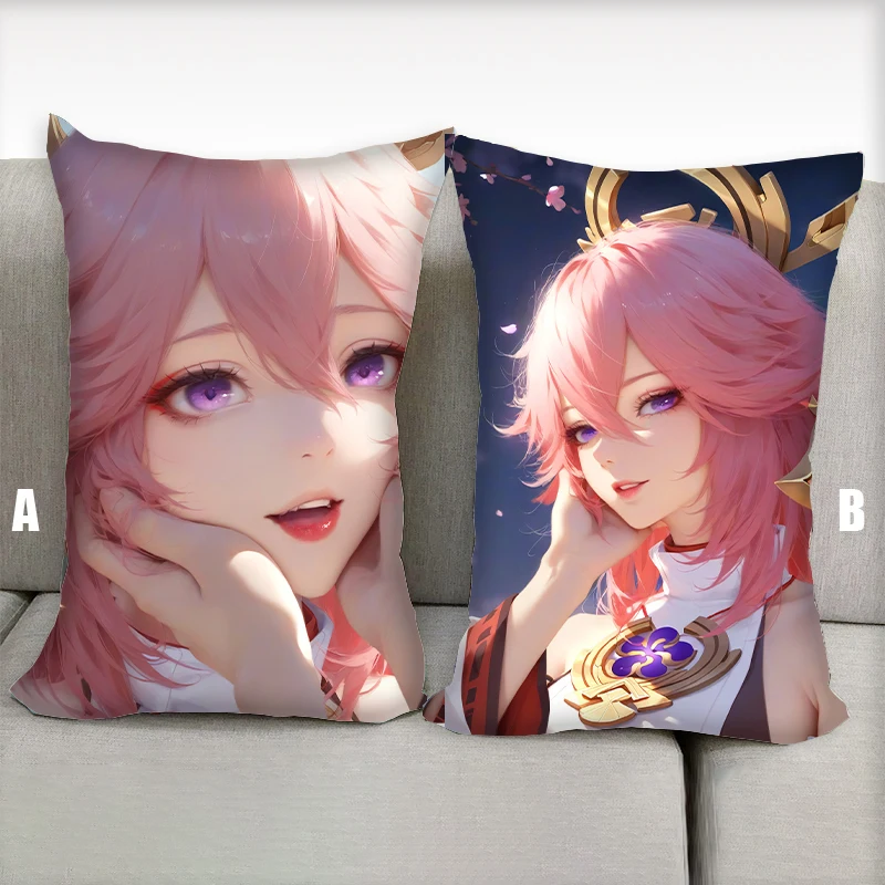 Подушка в стиле аниме Dakimakura Guuji Yae Yaemiko Genshin Impact подушка с рисунком половины тела